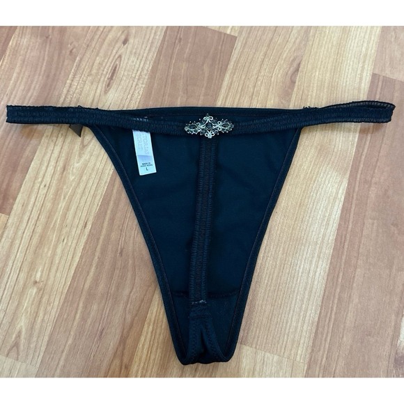 Vintage Victoria's Secret Very Sexy Black Thong - Picture 2 of 3